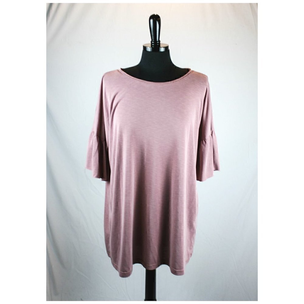 Gibson Latimer Top Bell Sleeve Raw Edge Du…